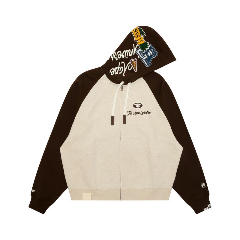 Aape varsity-patch zip-up hoodie AAPSWMC387XAP