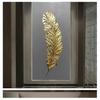 Leaves Wall Art  Posters and Prints Wall Pictures for Living Room Porch Decoration Home Decor Canvas Painting Golden Feather