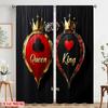 2Pcs,2D Plane Printing Minimalist Curtains Royal Cards Duo Polyester (Without Rod) Gifts Use For Bedroom, Living Room, Office,