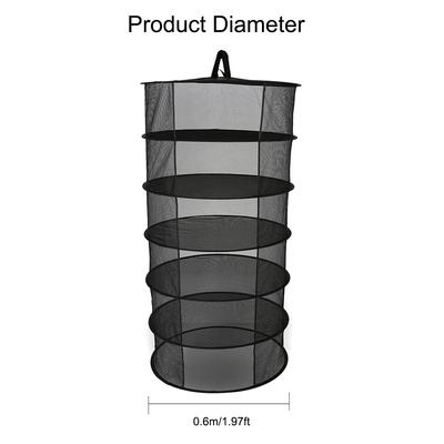 6 Layers Hanging Basket Folding Drying Rack Herb Dry Net Opening Shape Dryer Bag Mesh 600mm