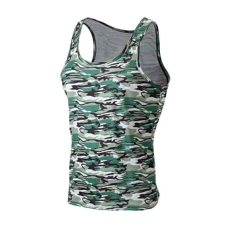Men's Summer Multicolor Camouflage Combination Vest Teenagers Plus Size Sports Fitness Running Jacket Joker Stripe T