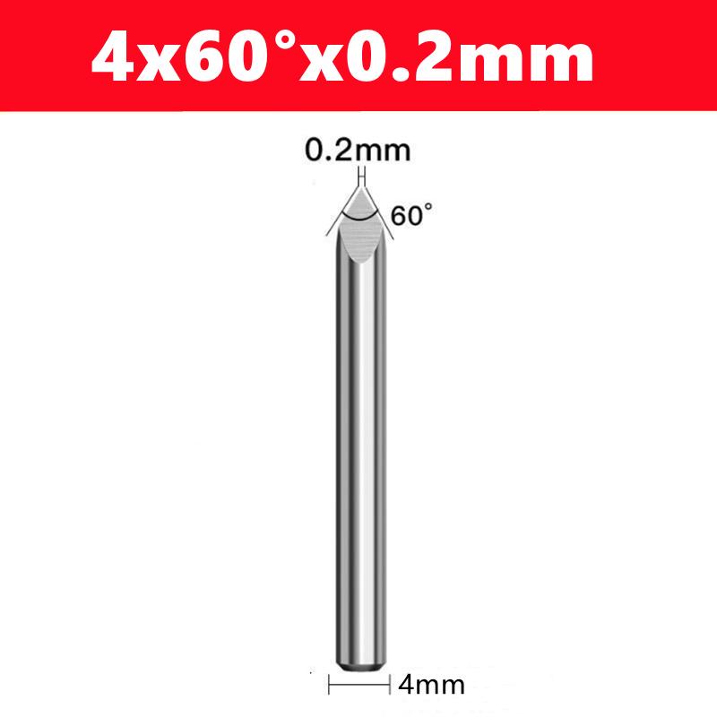 CNC Router Bit 3 Edge Pyramid Engraving Bits 4mm/6mm Shank Carbide End Mill 20,30,40,45,60,90 Degrees CNC Router Milling Tool