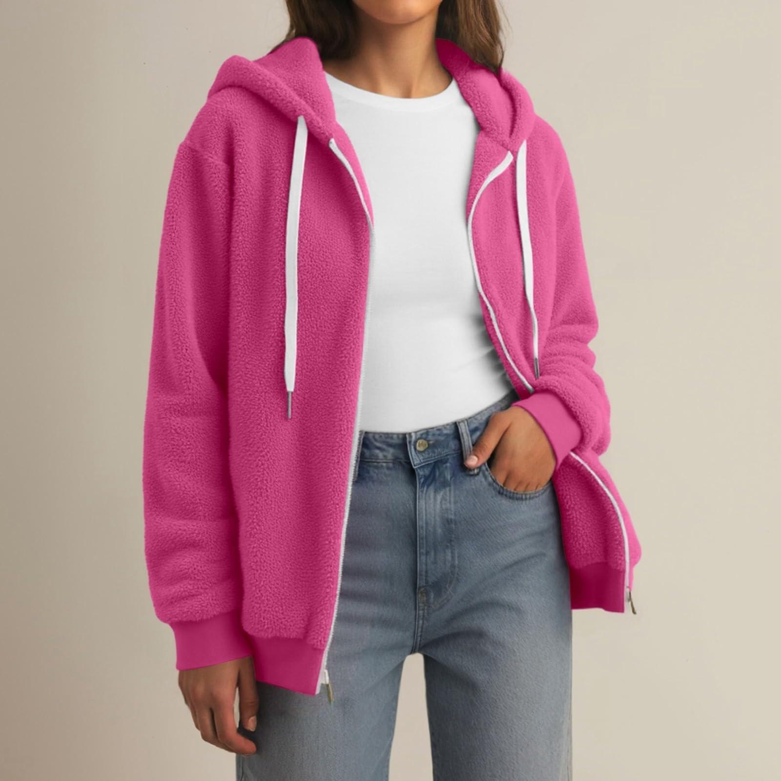 

Женская мода шить свободные толстовки с длинным рукавом плюшевое пальто на молнии XL