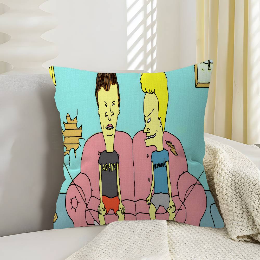 Funny B-Beavis and BUTT-HEAD Pillow Anime Pillow Sofa Bed Head Pillow Cover Cushion Cover 45x45 cm Fashion