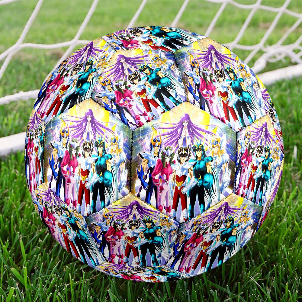 Saint Seiya Indoor Soccer Ball Size 5 Colorful All Ages Machine Stitched PVC Competition Ready Durable High-Bounce