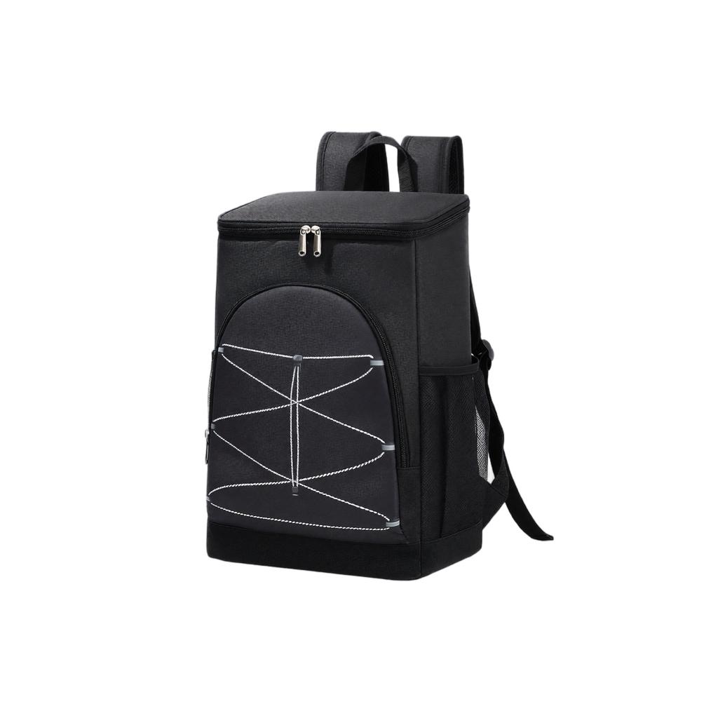 Oxford Fabric Insulated Backpack Cooler Bag with Zipper Large Capacity Portable Thermal Lunch Bag for Outdoor Travel Picnic Camping