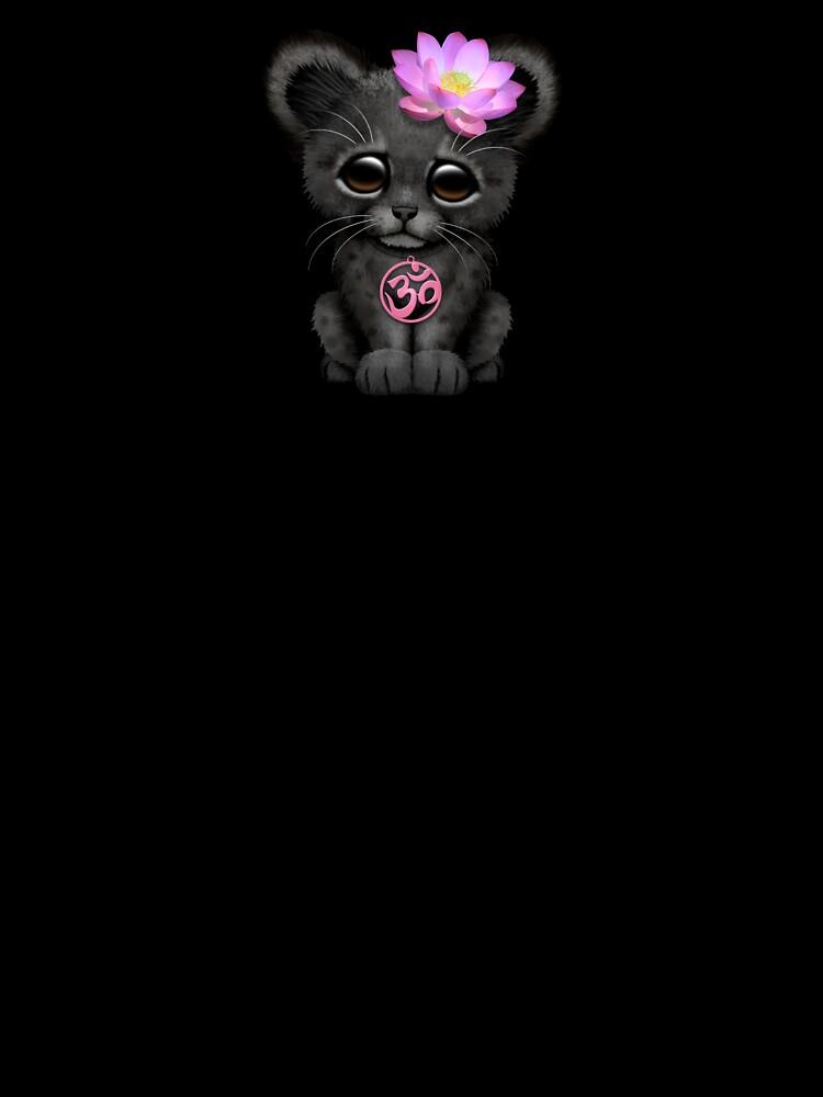 Black Panther Zen Black Panther with Pink Yoga Om Symbol Oversized Unisex T-Shirt