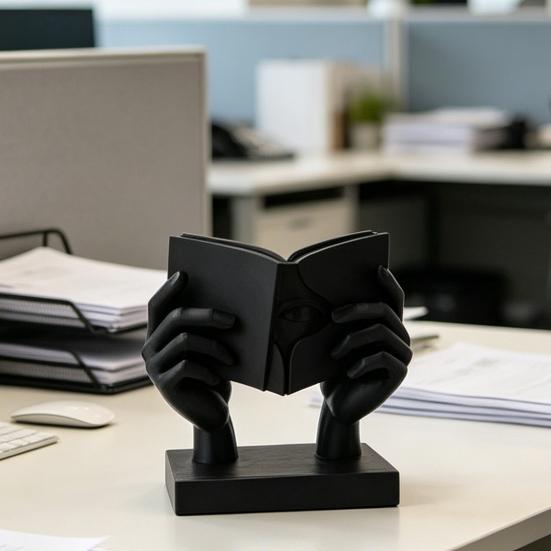 3D Printed Abstract Face & Hand Reading Sculpture Modern Minimalist Art Figurine Exquisite