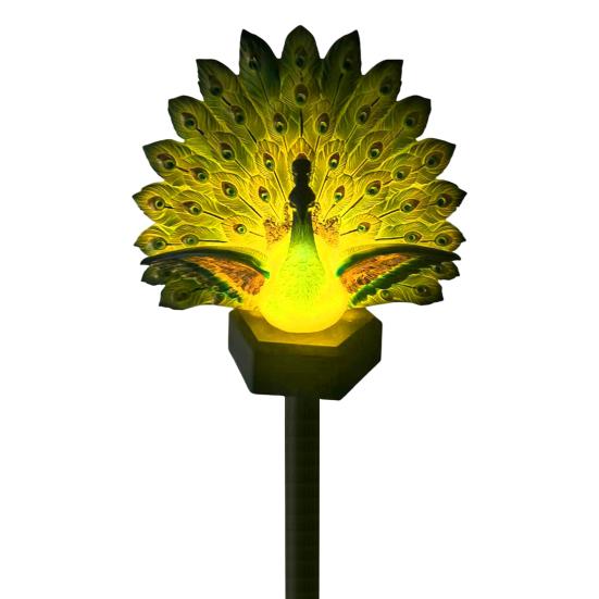 Outdoor Waterproof Metal Decor Solar Peacock Garden Statue, Lighted Sculpture, Art Sculptures LED Light for Patio Lawn Yard Pathway Decoration Stakes