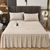 3Pcs Skin Friendly Bed Skirts Full Set Thick Raised Lace Bed Sheets Non Slip Covers for Tatami Mats