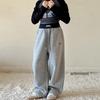 Mädchen Herbst 2025 Straight-Leg Sweatpants: Lässige Sport-Trackpants mit weitem Bein