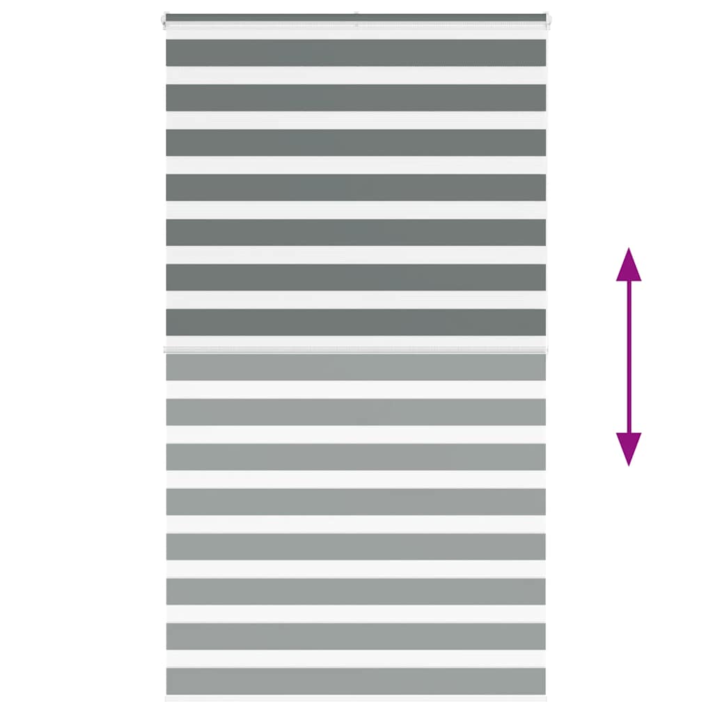 Zebra Roller Blind, Dark Grey, Fabric Width 125.9Cm, Polyester