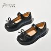 New Girls Black Leather Shoes Children's Wedding Patent Leather Princess Kids Student School Shoe Flat Fashion Shoe