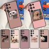 Pink Aesthetic Cute Cat Animal Soft Case For Samsung Galaxy S24 Ultra S9 S10 S20 S22 S21 Plus S23 FE S25 Ultra Funda Cover
