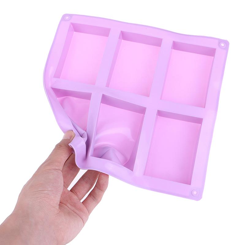 6 Hulrom Firkantet Vanlige Såper Form Rektangel Gjør-det-selv Håndlaget såpeform Skuffform