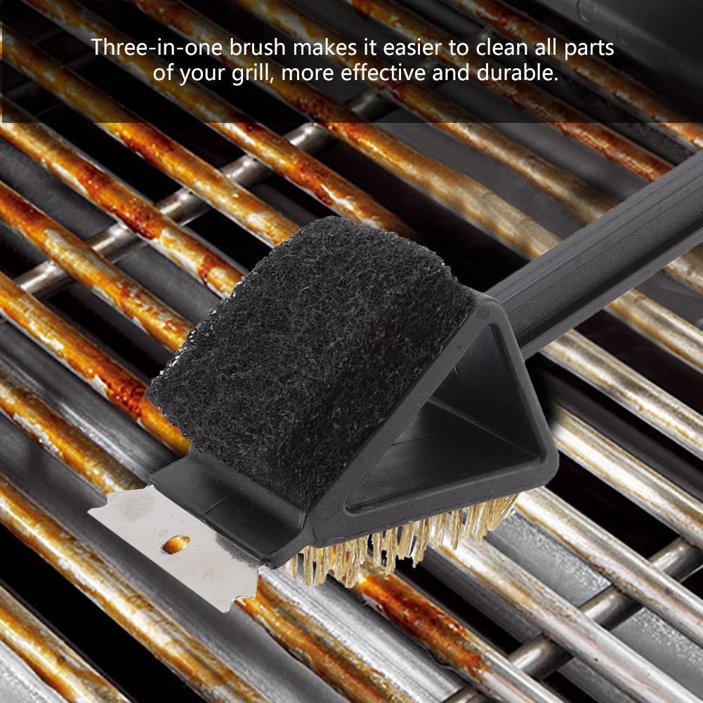 Long Handle BBQ Grill Cleaning Brush Barbecue Kitchen Cleaning Tool