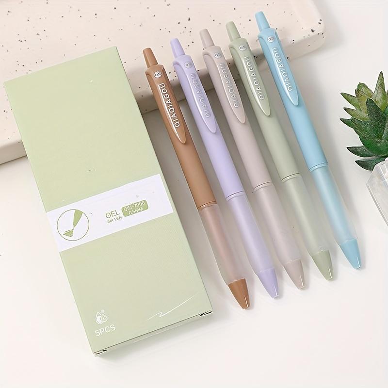 

5 шт. ручек нейтральных 0,5 мм в простом стиле, студенческие, для учебы и письма, гелевые, школьные культурные принадлежности, подарок, пишут плавно (Черные чернила)