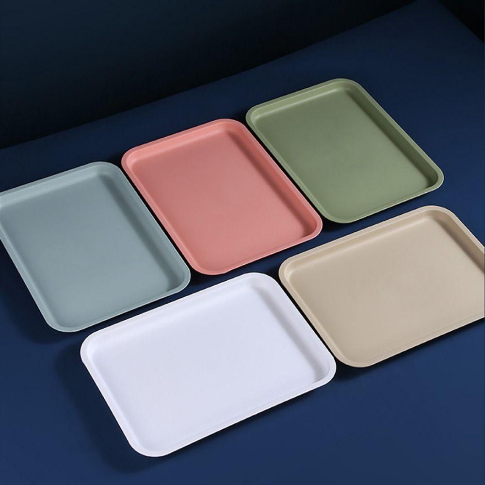High Quality Multicolor Serving Tray Plastic Multi-sizes Food Tray Anti-Slip Scratch Resistant Storage Shallow Tray Kitchenware
