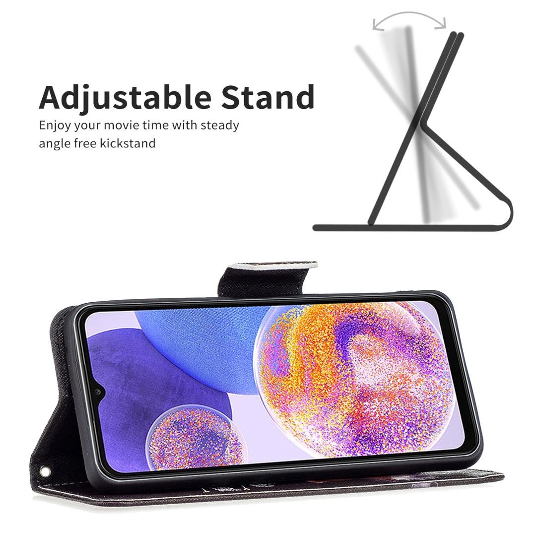 

For Samsung Galaxy M23/F23 5G Phone Case Pattern Printing PU Leather Wallet Stand Cover Bear