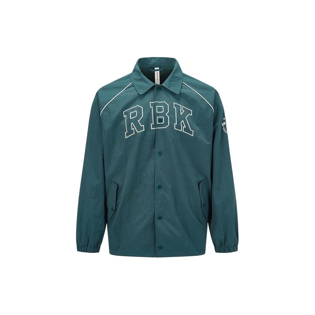 Reebok Letter Embroidered Sports Casual Outdoor Woven Jacket Unisex Jackets Gem-Green 24SRC107UGL7