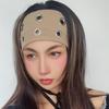 Punk Stretchy Headbands With Hollowed Eyelets Wide Elastic Hairband For Adult Teens Music Festival And Street Wear