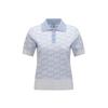 ANEW GOLF Women Sm Logo Pattern Short Sleeve Sweater_Wh
