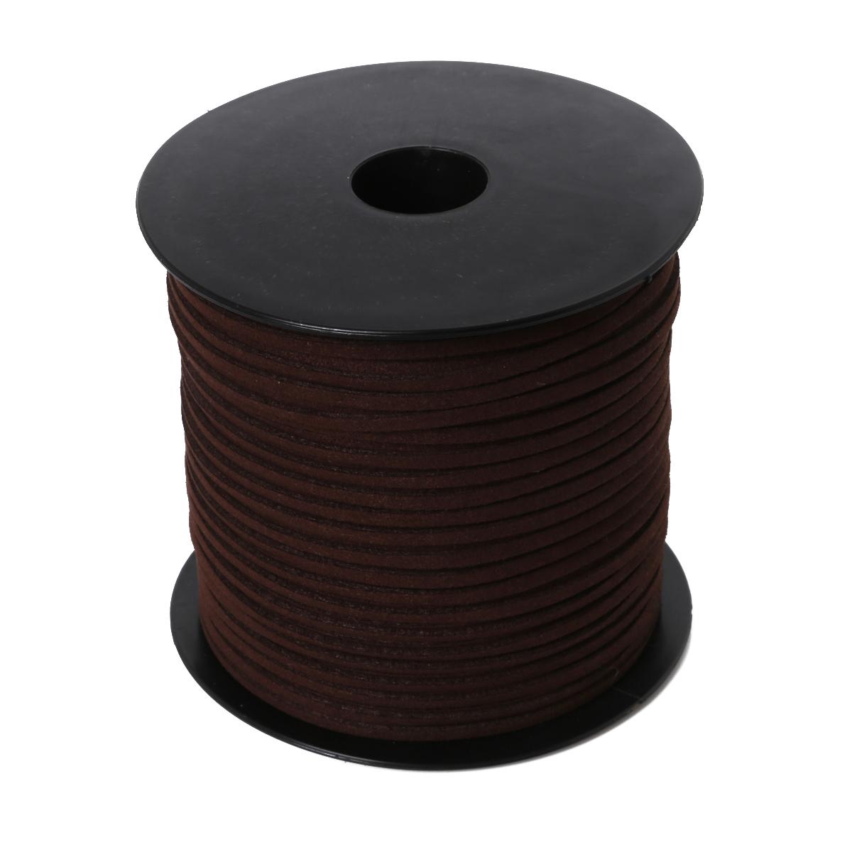 

91-метровый плетеный шнур из корейского бархата и кожи, ручная работа, бисерный браслет, ювелирная нить, сделай сам, ювелирные изделия коричневый/глубокий