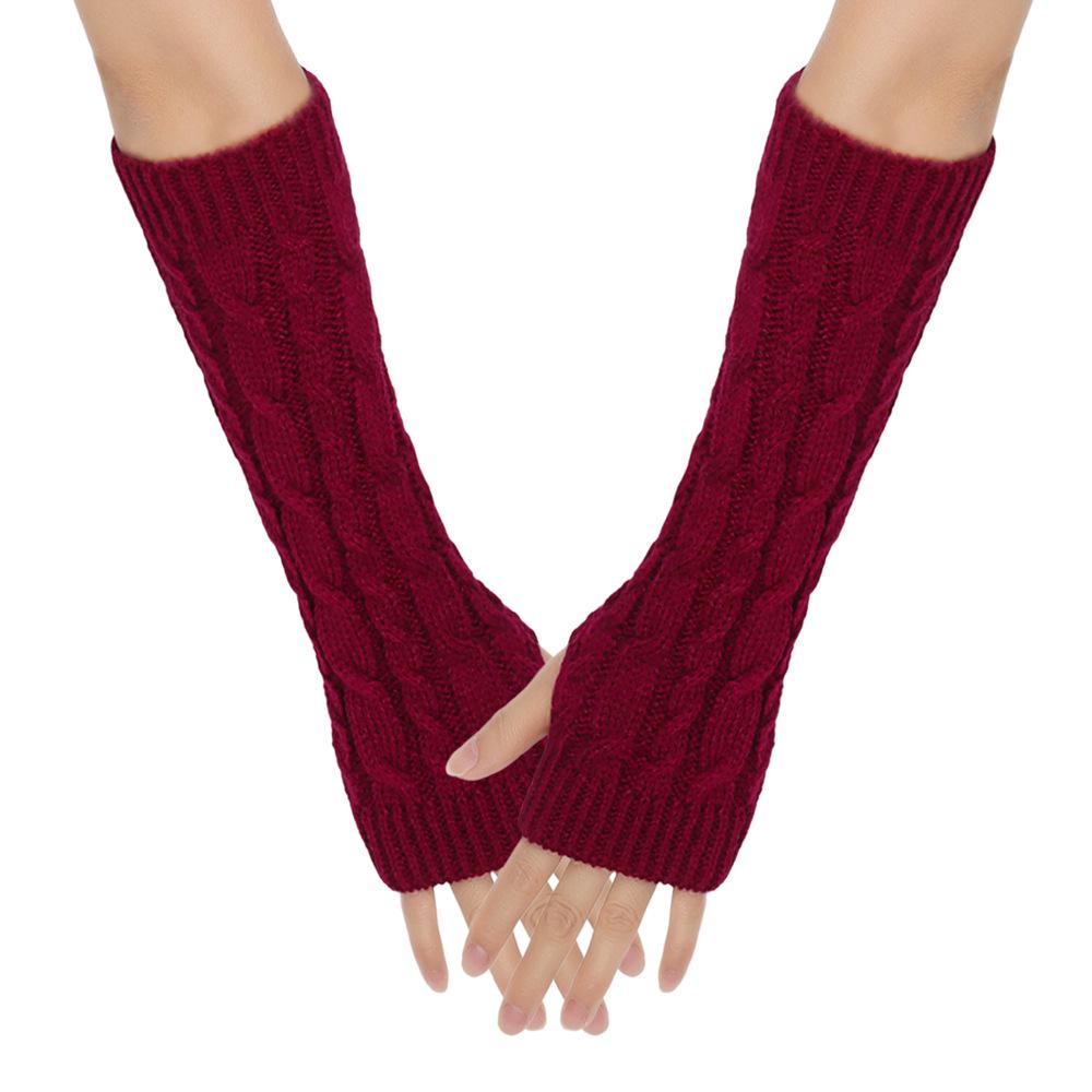 Cable Knit Fingerless Arm Warmers - Thick Winter/Autumn Long Gloves