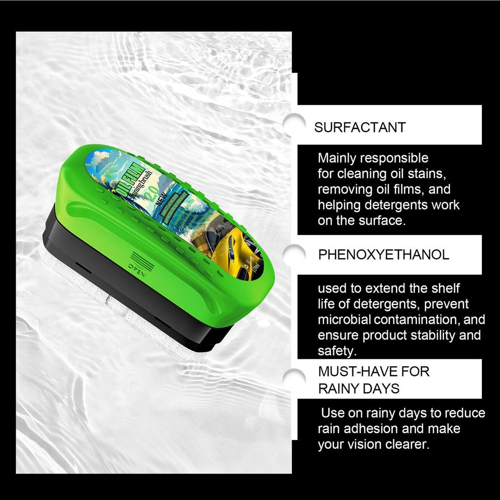 Car Window Oil Film Remover Rearview Mirror Oil Film Stain Removal Cleaner Vehicle Accessories For Auto Truck SUV Clarity