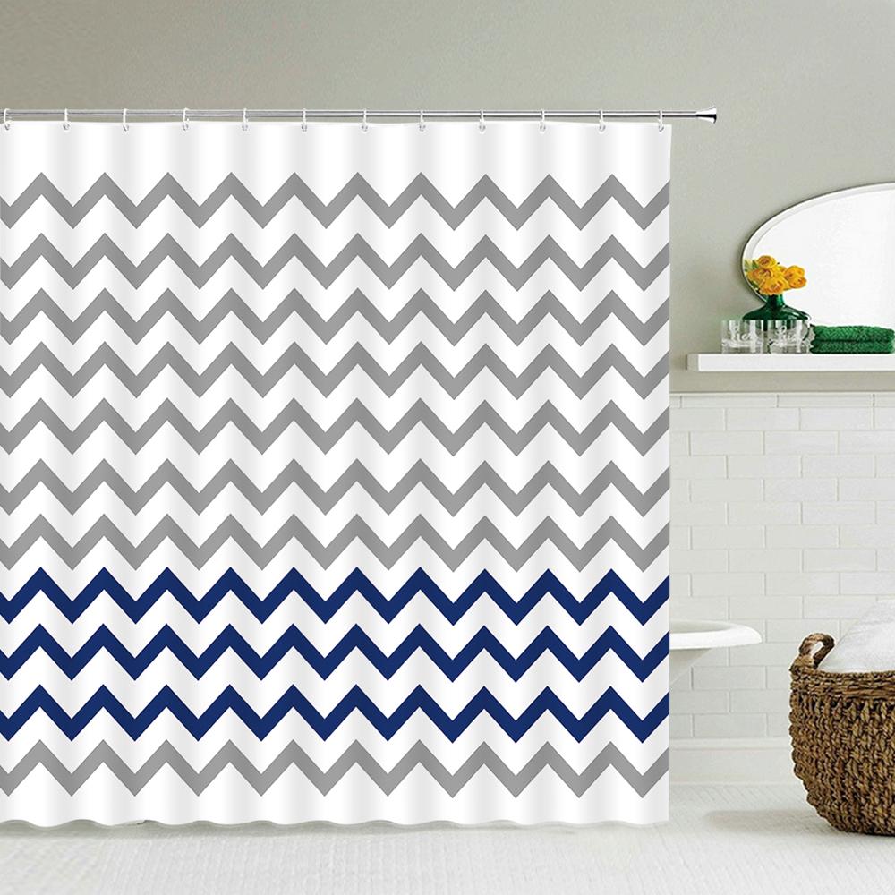 Bathroom Curtain Modern Simple Pattern Home Decor Waterproof Polyester Shower Curtains Bath Screen 180*180Cm & 180*200Cm