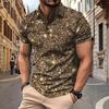 Maglietta casual da uomo POLO con bottoni e stampa Top