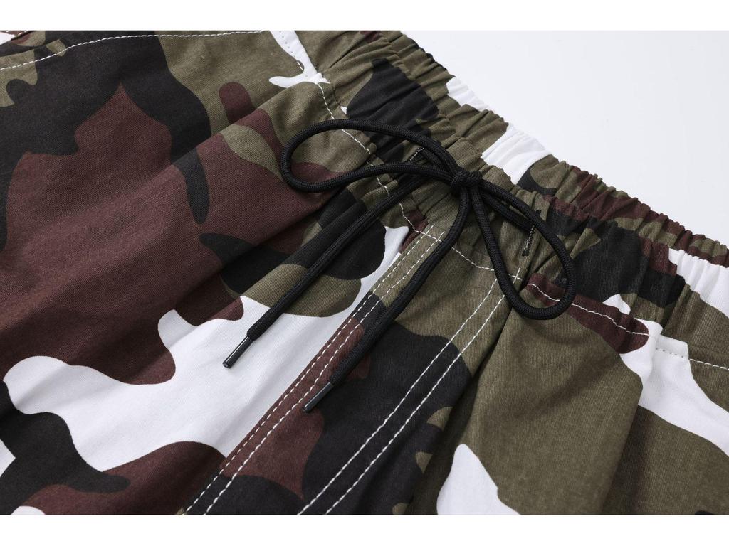 Men's Plus Size Camouflage Casual 5-Point Work Shorts - European & American Style