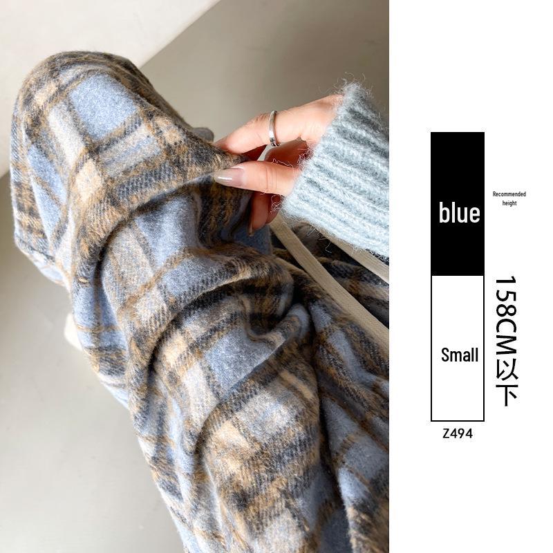 Women's Plaid Velvet-Lined Wide-Leg Pants - Autumn/Winter 2025 Retro Style