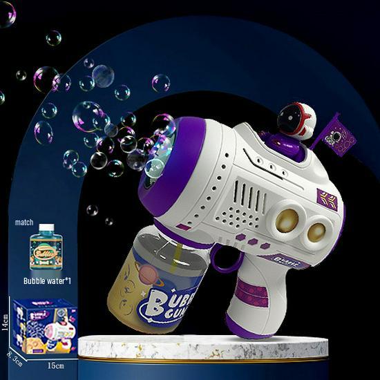 Electric Handheld Bubble Blower with Lights - Children's Automatic Bubble Gun Toy