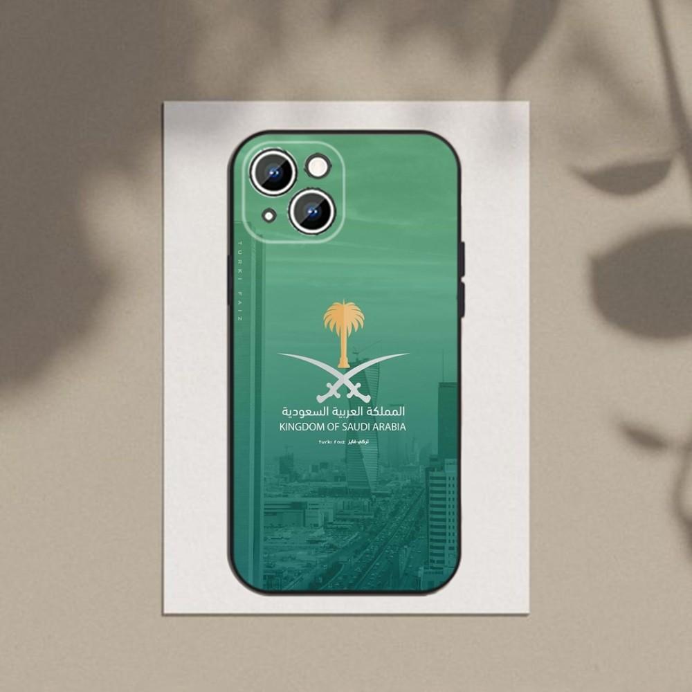 Königreich Saudi-Arabien Flagge Handyhülle für Apple iPhone 15,14,13,12,11,XS,XR,X,8,7,Pro,Max,Plus,mini Silikon Schwarz Hülle