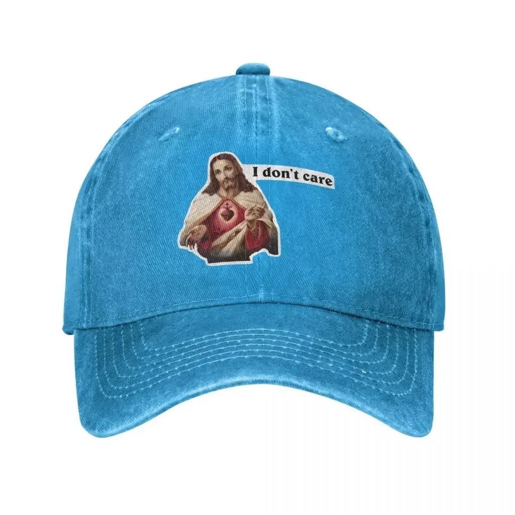 Jesus I Don't Care Meme Accessories Unisex Baseball Caps Funny Hats Vintage All Seasons Travel Soft Sun