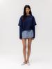 GLOWNY G Double Sleeve Letter Tee (Navy)