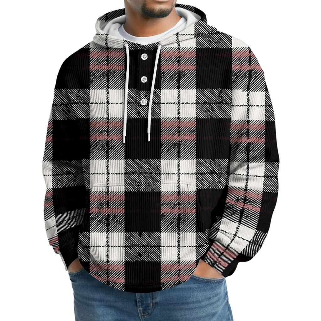 Men's Knit Hooded Sweatshirt Casual Long-Sleeve Sweatshirt