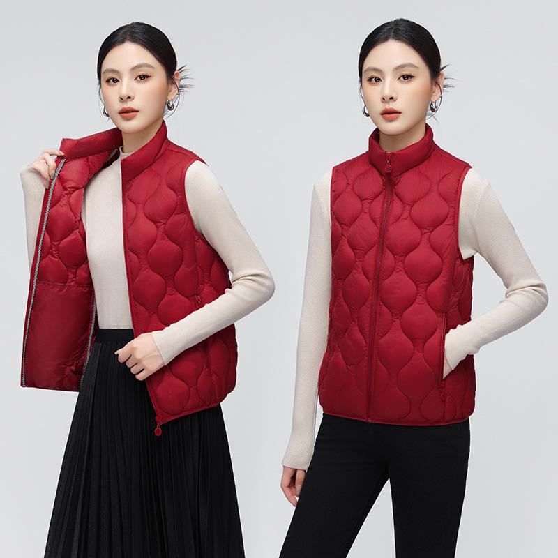 Down cotton vest women's 2024 autumn and winter new outer wear light mother vest short vest warm cotton vest