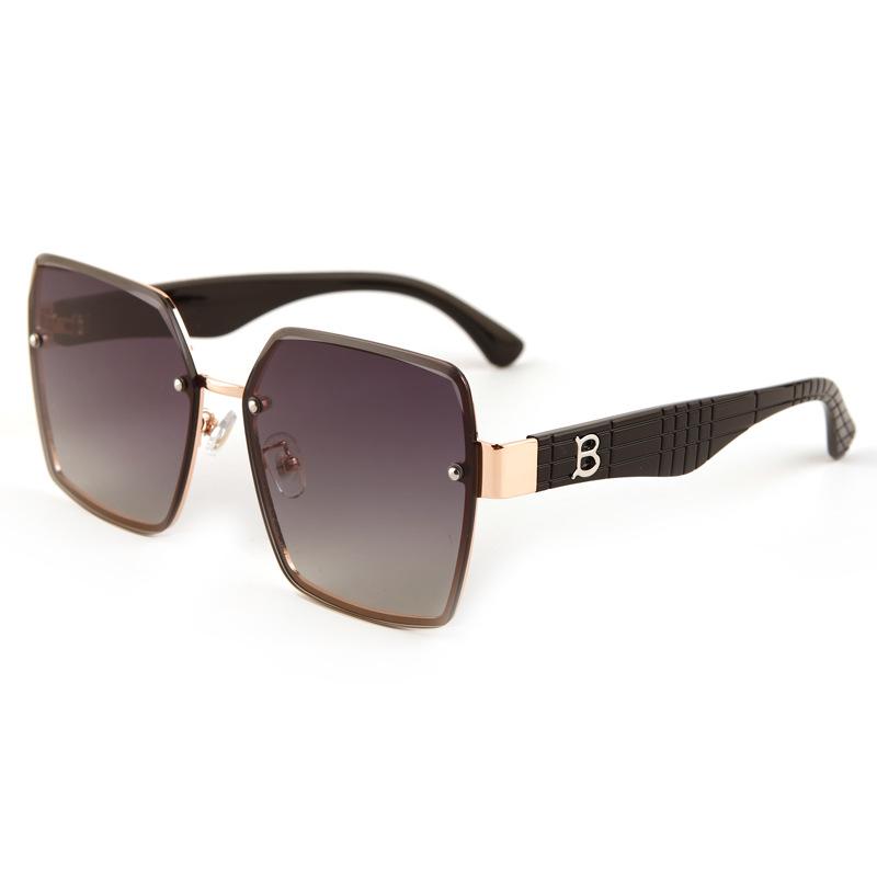 New metal rimless sunglasses women's high-end plain makeup versatile sunshade anti-ultraviolet sunglasses