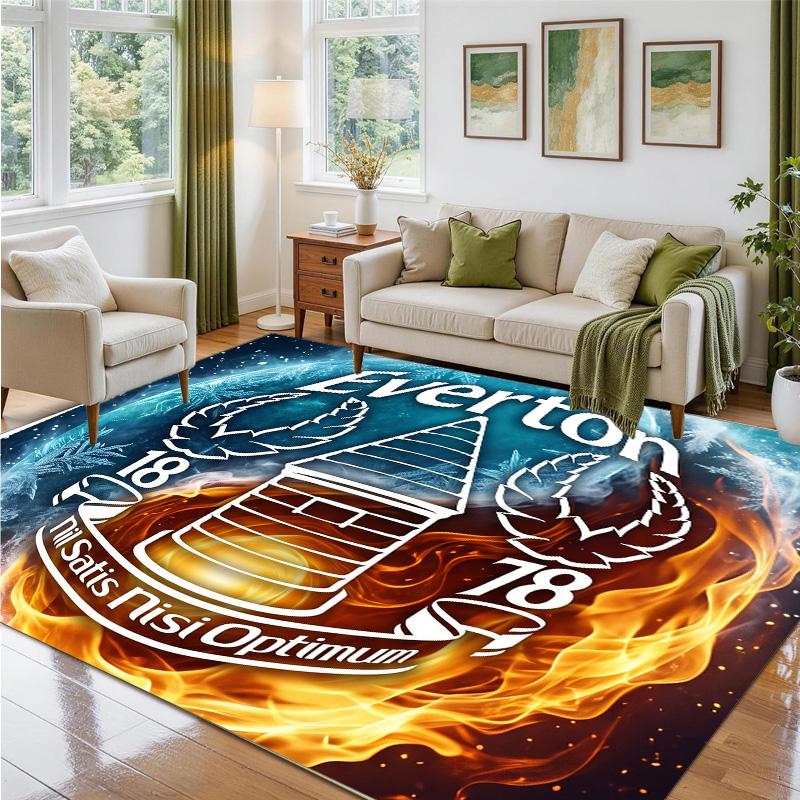 Covor din Catifea Cristal cu Design Fotbalistic Everton Covoraș Decorativ Moale pentru Dormitor Intrare