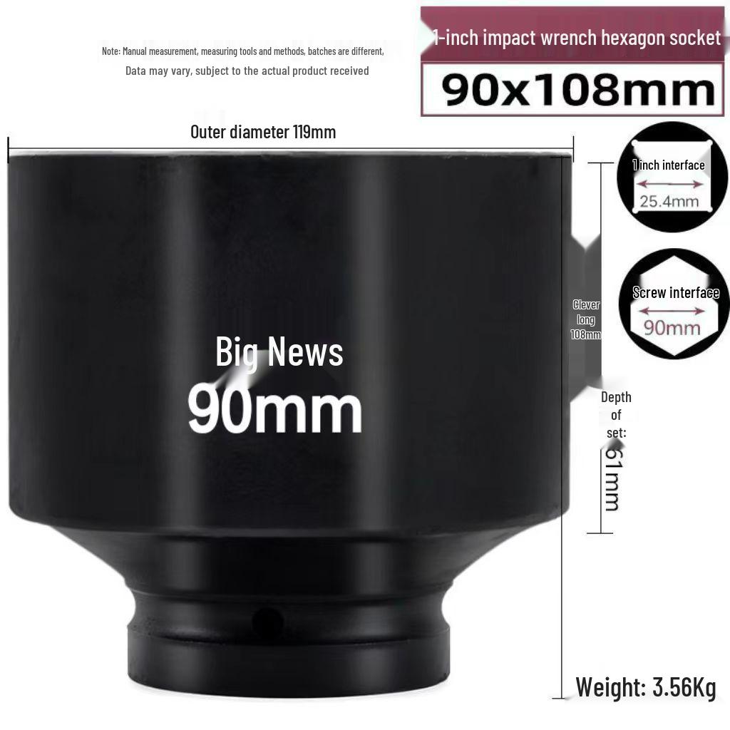 1-Inch Heavy-Duty Air Impact Wrench with Extended Electric Pneumatic Socket for Truck Tires
