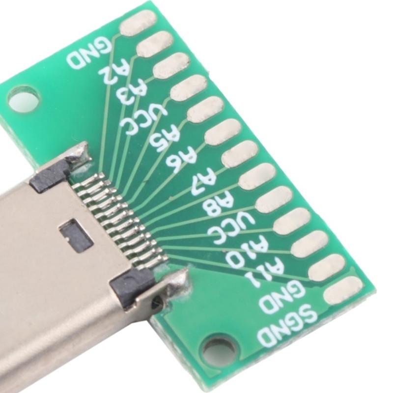 24Pin Soldering PCB Board Type C Female USB 3.1 Test Board Speed 10Gbps Data Transfer Upgrades for Devices Debugging