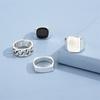 Juego de 4 anillos de metal vintage para hombre, estilo punk, estilo hip hop