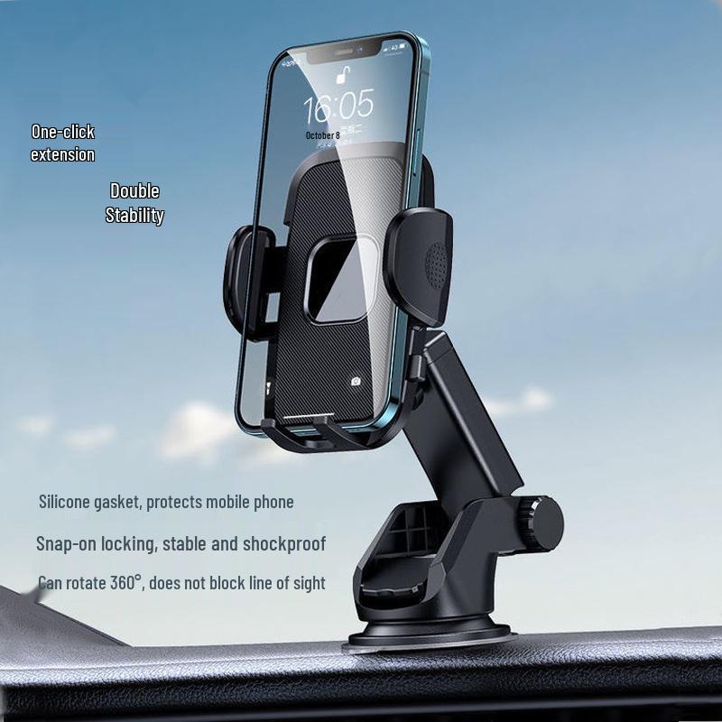 Soporte Multifuncional Premium para Teléfono de Coche con Ventosa para Montaje en Salpicadero y Consola