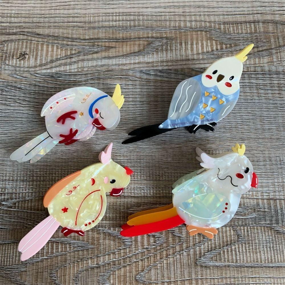 Creative Cartoon Animal Shark Clip Parrot Bird Hair Claw Personalized Acetic Acid Hair Claw  Female