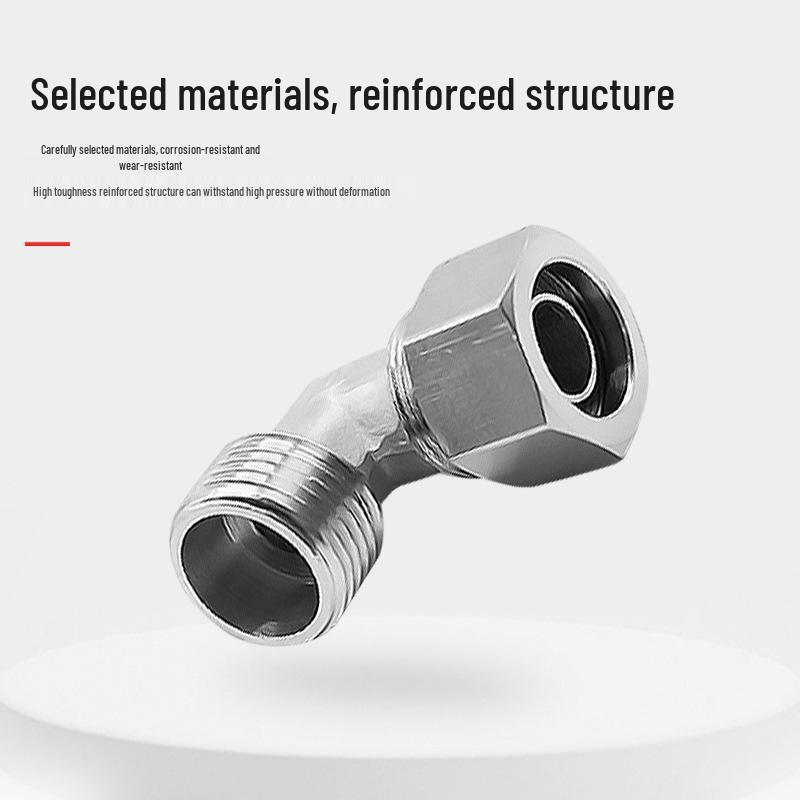 Copper-Plated Nickel Quick-Connect Right-Angle Pneumatic Elbow Fitting with Locking Nut, Die-Cast, Sizes 6/8/10/12.