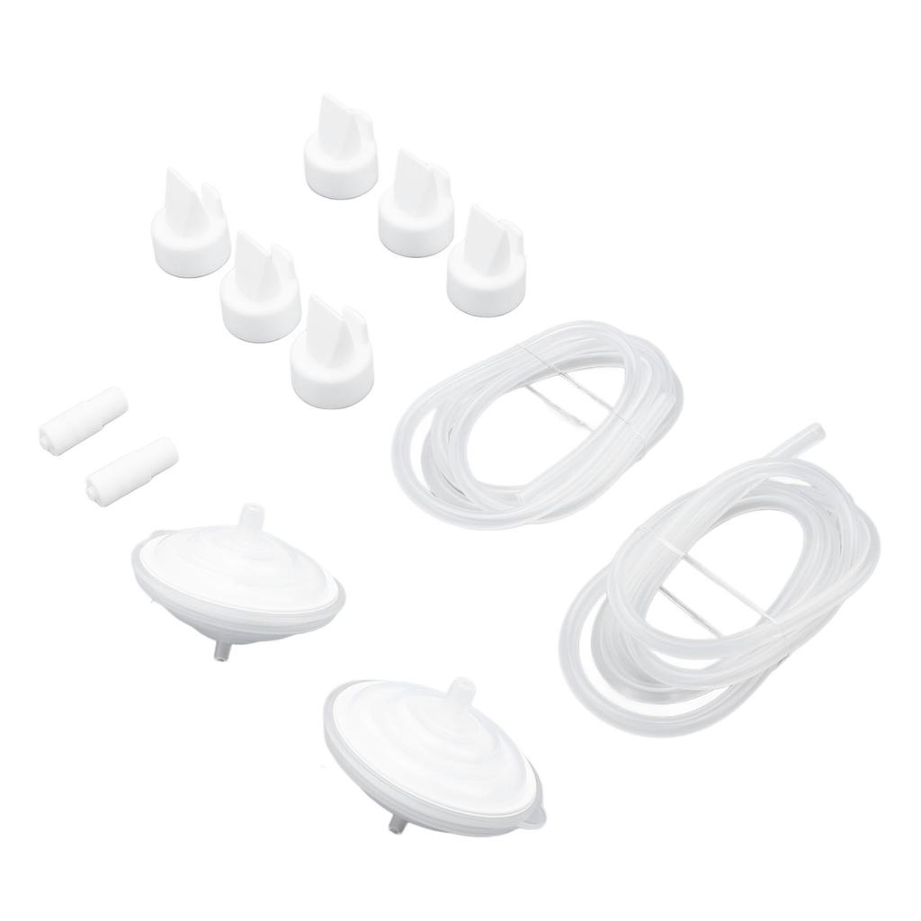 Příslušenství k odsávačce mateřského mléka Ochrana proti zpětnému toku Silikonové hadičky Konektory Bílé ventilky s kachním zobáčkem pro prsa