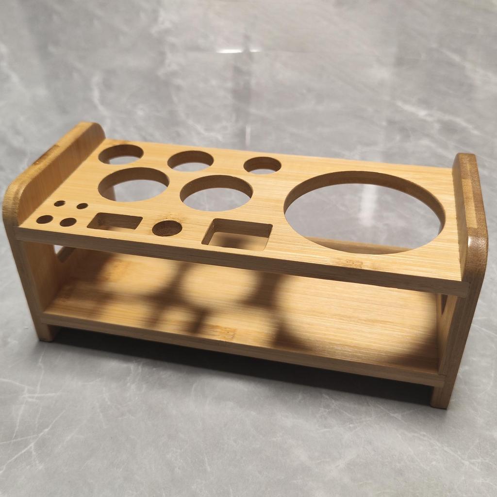Cocktail Shaker Wooden Rack Bamboo SHAKE Barware Drinkware Set with 13 Holes