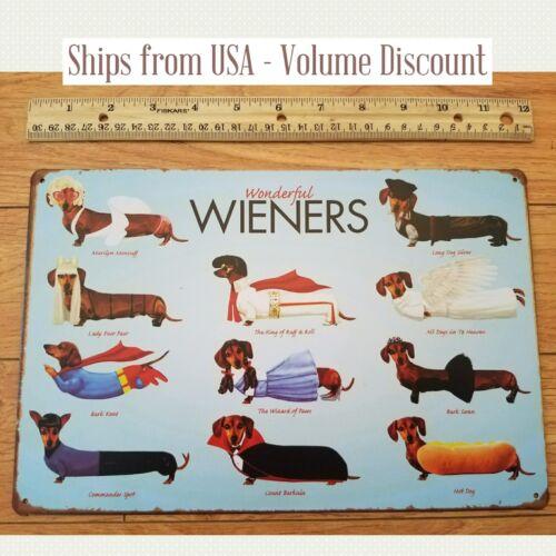 Wonderful Wiener Dogs Sign Funny Dog Sign Funny Puppy Sign Dachshund Gift WeinerAluminum 20x30cm(7.8x11.8inch)